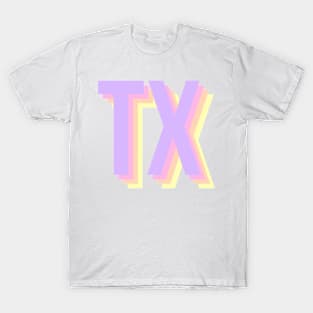 TX in purple T-Shirt